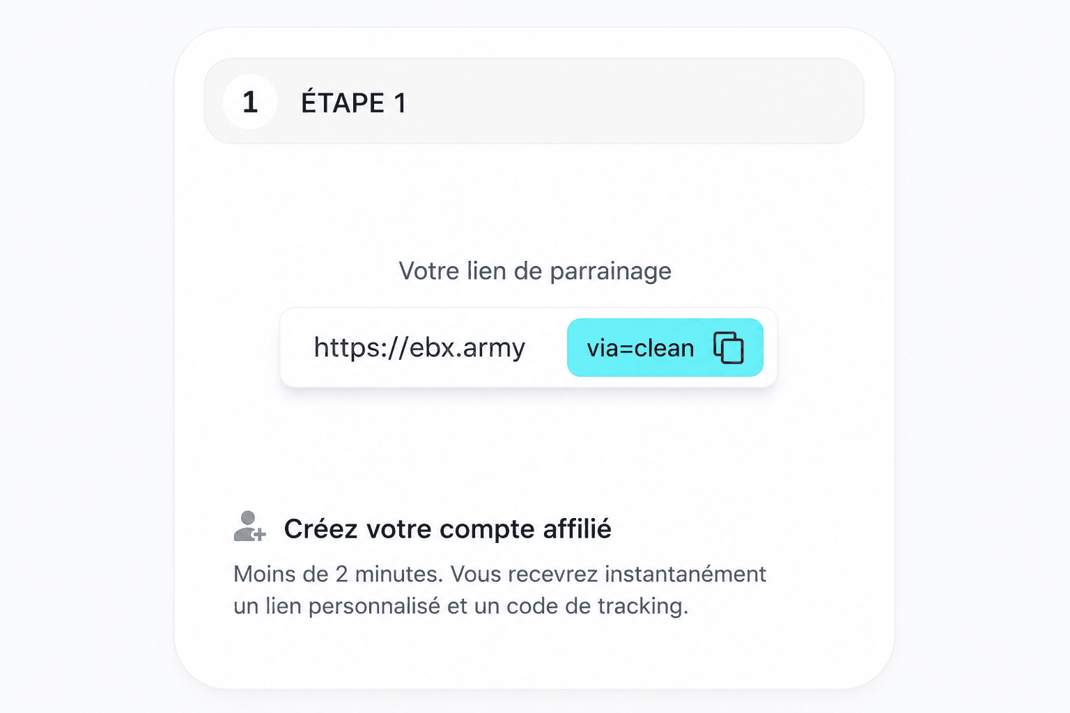 Étape 1 — Créez votre compte affilié et recevez votre lien personnalisé